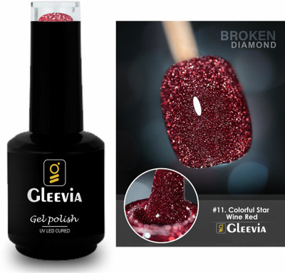Gleevia Colorfull Disco Reflective Glitter UV Gel Polish UV/LED Cured R11 - 15ml Bottle Shade Code - R11