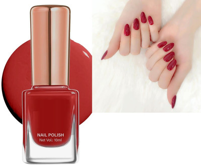 AFARAXIA Nail Paint with High Shine & Quick-Dry Formula Cherry red
