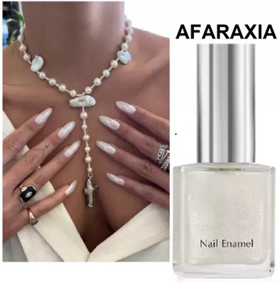 AFARAXIA Long Stay Unique & Pigmented Pearl White Nail Paint pearl white