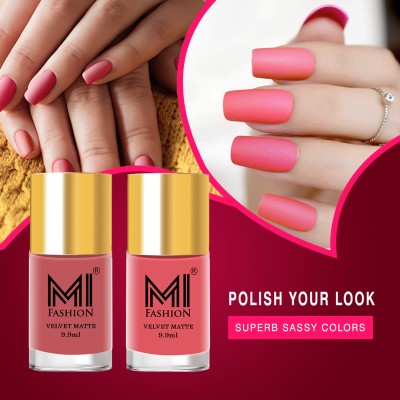 MI FASHION Make A Statement With Matte Nail Polish Combo Pack Peach,Peach(Pack of 2)