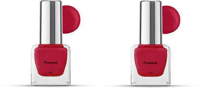 Luipui Premium Red Nail Polish / Shine Finish, Long lasting, Quick Drying RED(Pack of 2)