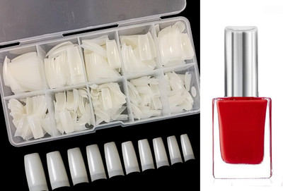 GABBU Long Lasting Quick Dry & Cruelty-Free Glossy Nail Paint./ red(Pack of 2)
