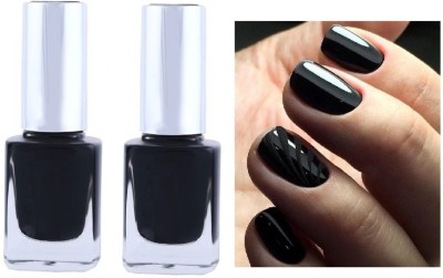 GFSU - GO FOR SOMETHING UNIQUE Nail polish long-lasting glossy finish quick dry black(Pack of 2)