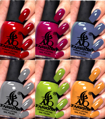 AQ FASHION New Gloss Gel High Shine Nail Polish 6PC Combo Kit S210 Multicolor(Pack of 6)