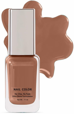 HUZURLU Glossy Finish & Long Lasting Nail Paint Quick drying Pure brown