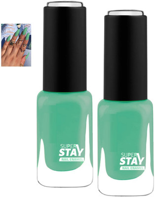 THTC Best Smooth & Perfect Finish Quick-dry Formulated Dull Matte Green nail Polish GREEN(Pack of 2)