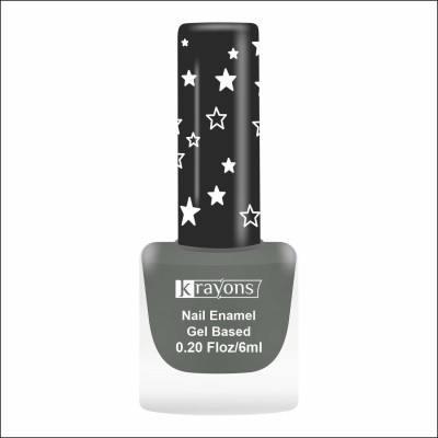 KRAYONS Cute Super Matte Finish Nail Enamel, Quick Dry, Smooth Finish, LongLasting, 6ml, Charcoal Grey