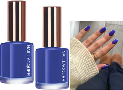 Latixmat Combo High Shine Quick Dry Non Toxic Professional Nail Polish dark blue dark blue