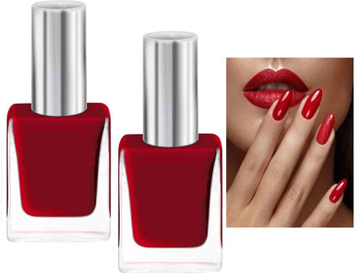 Emijun Shine Long Lasting Non-Toxic Professional Nail Polish COMBO RED(Pack of 2)