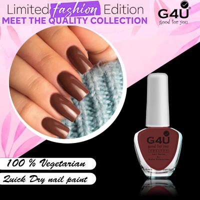 G4U Cruelty Free Nail Polish Kit Combo M46 Mauve-Brown-Red-Black-Grey(Pack of 5)