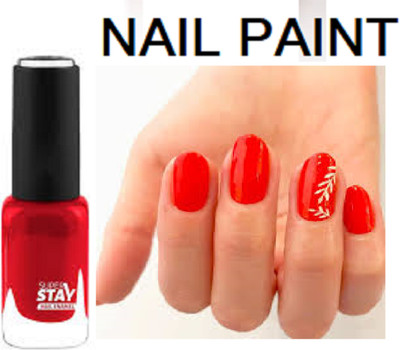 Luipui RED WATERPROOF NAIL PAINT LONG LASTING PACK OF 1 RED