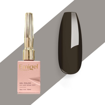 Emigel Professional UV Gel Nail Polish BLACK 175 | Cured With UV LED Lamp, Super Glossy Finish, 12ml SMOKY BLACK