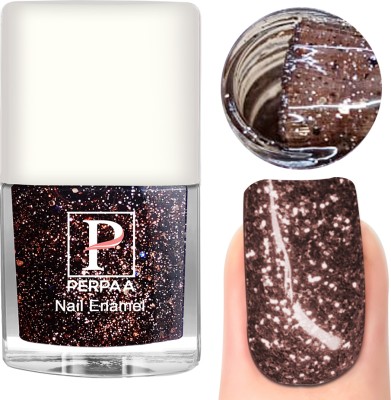 Perpaa Glitter Nail Polish for Women & Girls Brown