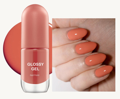 MYEONG Ultra-Glossy Shine Long-Lasting And Chip-Resistant Orange Candy Nail Paint Orange Candy