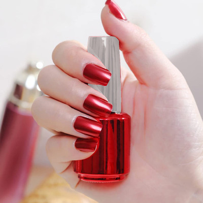 Latixmat Metallic Mirror Red Nail Polish Effect Chrome Nail Polish Redq
