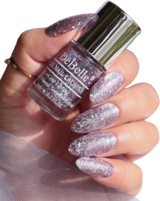 DeBelle Gel Nail Lacquer Tatiana Tassles (Clear Light Purple with Chunky Glitter), 6ml