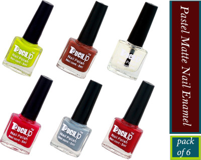 touchup Pastel Matte Nail Enamel, Set of 6 Multicolor(Pack of 6)