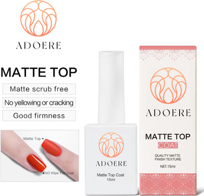 Adoere Nail Polish MATTE TOP COAT Long Lasting Transparent with Smooth Glossy Finish MATTE TOP COAT
