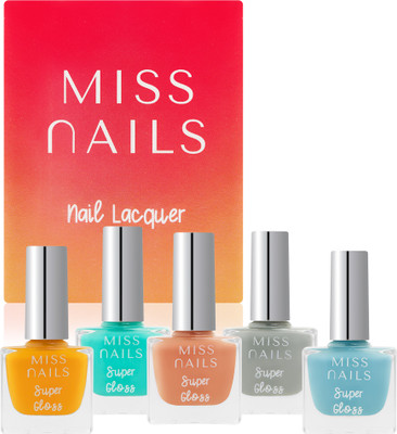 Miss Nails Super Gloss Set of 5 Combo SG01 Multi(Pack of 5)