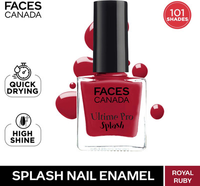 FACES CANADA Ultime Pro Splash Nail Enamel | Glossy | Quick Drying | Long Lasting | 8ml, Royal Ruby 24