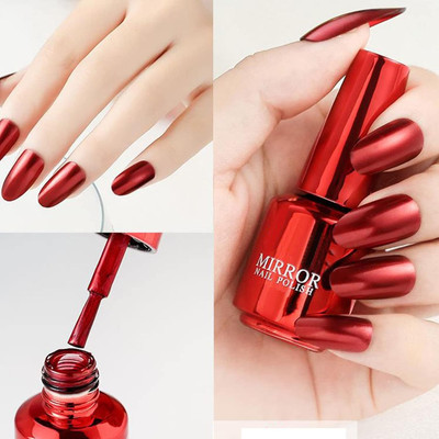 GULGLOW99 Nail Polish Mirror Nail Quick Drying Long Lasting CHILL RED