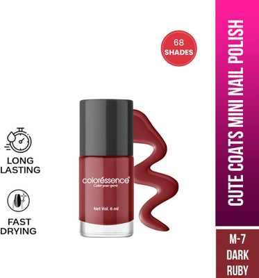 COLORESSENCE Cute Coats Long Last Nail Paint|Quick Dry|Toxin Free|Dark Ruby Red