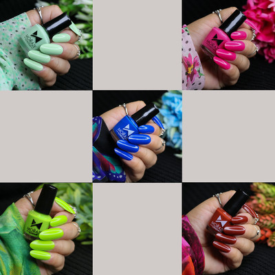 MORAZE Glow Long Stable High Definition Nail Polish Combo Set Combo 5 Multicolor
