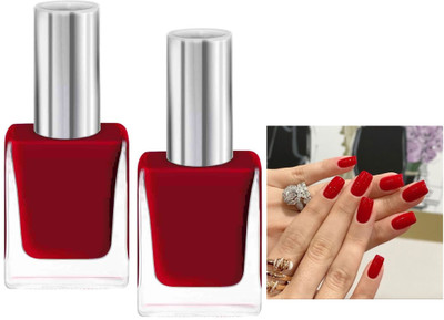 Emijun HIGH GLOSSY FINISH- WATER PROOF NAIL POLISH COMBO RED(Pack of 2)