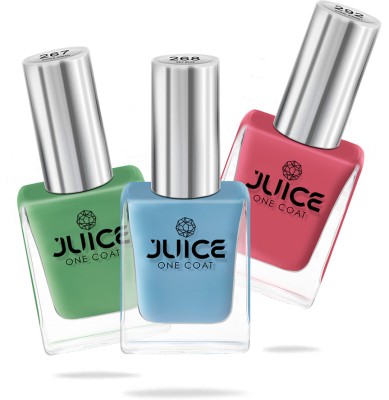 Juice Nail Polish combo 3 Pickle Green - 267, Sky Blue - 268, Coral Sunset - 292(Pack of 3)