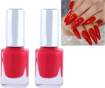 Jiwoo Nail Polish with Glossy and Shiny Finish,Long Lasting Nail Paint cherry red