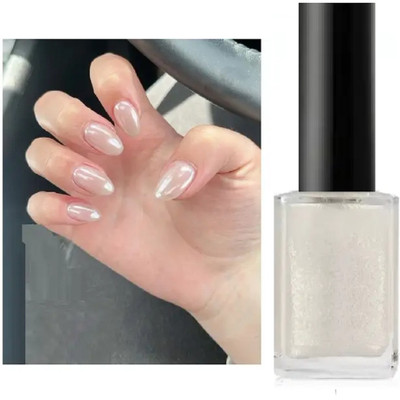 GFSU - GO FOR SOMETHING UNIQUE Long Lasting Pearl White Shimmer Nail Polish white pearl