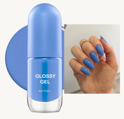 MYEONG Ultra-Glossy Shine Long-Lasting And Chip-Resistant Snow Sky Blue Nail Paint Sky Blue