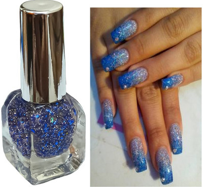 Luipui blue sparkle nail polish trending best long lasting nail paint pack of 1 BLUE