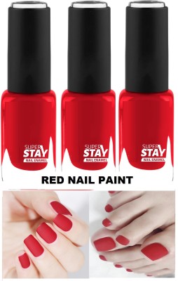 ADJD INSTANT NAIL PAINT COMBO FOR STYLING NAILS RED(Pack of 3)