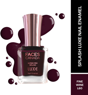 FACES CANADA Ultime Pro Splash Luxe Nail Enamel | Glossy Finish | Quick Drying Fine Wine (L60)