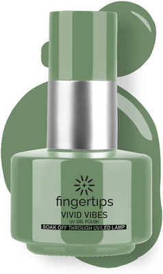 fingertips Vivid Vibes UV LED Soak Off Long Lasting Gel Nail Polish Lasts Upto 21 Days Olive Green