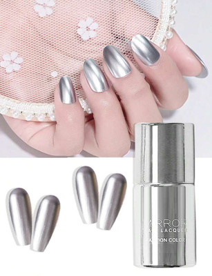 GABBU Silver Color Mirror Effect Metallic Nail Polish Magic Mirror Effect Nail Polish Silver