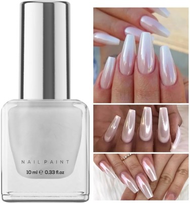 THTC White Shimmer Pearl Chrome Nail Paint Shimmer Pearl