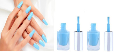 GFSU - GO FOR SOMETHING UNIQUE colors of perfect nails | long-lasting finish |Long Wearing nail polish sky blue(Pack of 2)
