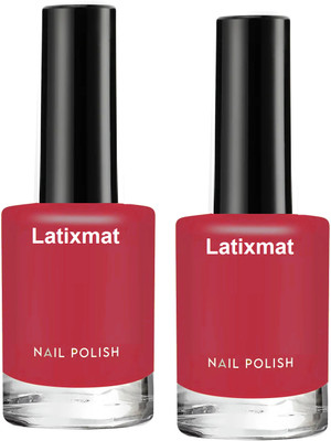 Latixmat Combo Professional High Shine Quick Dry Candy Red Nail Polish Candy Red
