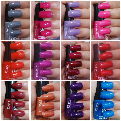 tenno Alll in one nail paint multicolor(Pack of 12)
