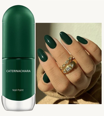 CATERINACHIARA Base Coat Nail Enamel, Quick Drying, Long Lasting, Chip Resisting dark green