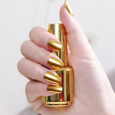 EVERERIN Nail Polish Magic Mirror Gold Effect Chrome Nail Art Polish Gold