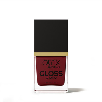 Otrix True Colors Gloss & Shine Nail Polish - Dark Red|Quick Drying Dark Red