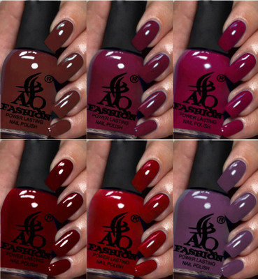 AQ FASHION 72 Quick Drying Long Lasting High Shine Nail Polish For Women and Girl Combo Set Multicolor(Pack of 6)
