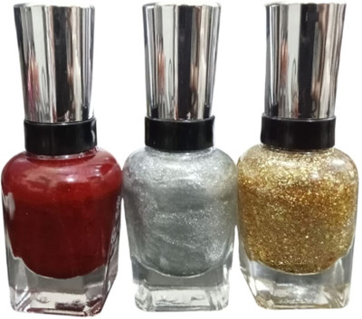 GABBU Long Lasting Quick Dry & Cruelty-Free Glossy Nail Paint// MULTI COLOUR(Pack of 3)