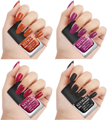 xeymak Nail Polish Long Stay Quick Dry One coat 4 Pc set 1,4,5,9 Multicolor