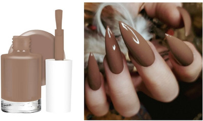 GABBU Brown Matte Finish Shine Long Lasting Nail Paint brown