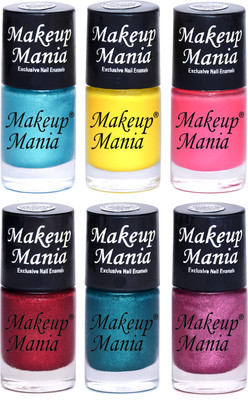 makeupmania Set of 6 Nail Paints – Vibrant, Chip-Free & Glossy Finish Multicolor 94B(Pack of 6)
