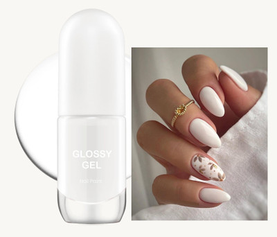 MYEONG Ultra-Glossy Shine Long-Lasting And Chip-Resistant Snow White Nail Paint Snow White